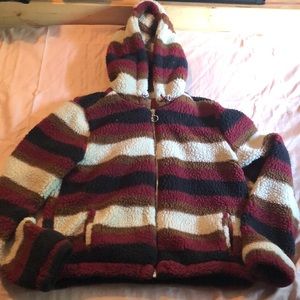 Multicolored fuzzy jacket